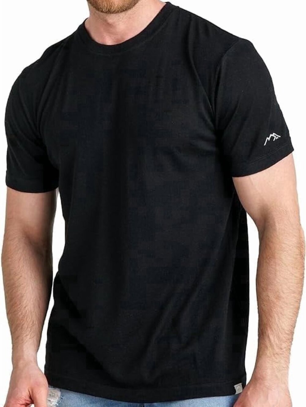 Merino.tech Men’s 100% Merino Wool T Shirt, Heat Black
